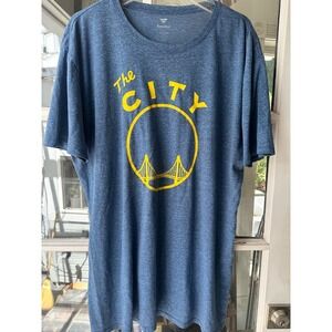 Golden State Warriors Throwback‎ The City Heathered Blue Shirt GUC